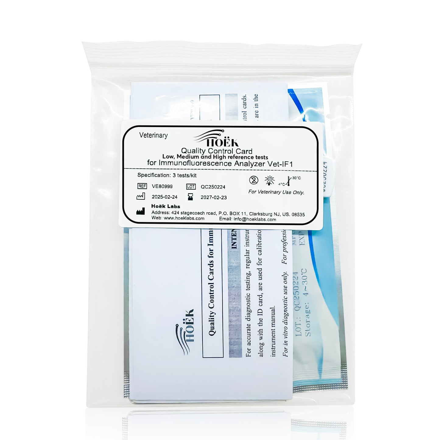 Low, Medium and High reference quality control cards.
